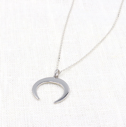 collier argent 925 corne lune pour femme - unbijouforyou