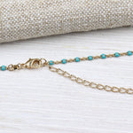 Collier plaqué or et perles turquoises pour femme - unbijouforyou