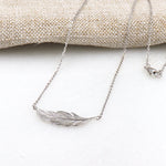 Collier femme pendentif plume en argent 925