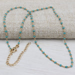 Collier plaqué or et perles turquoises pour femme - unbijouforyou