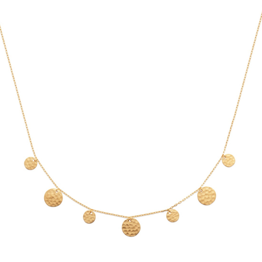 collier femme plaqué or pastilles martelées - unbijouforyou