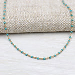 Collier plaqué or et perles turquoises pour femme - unbijouforyou