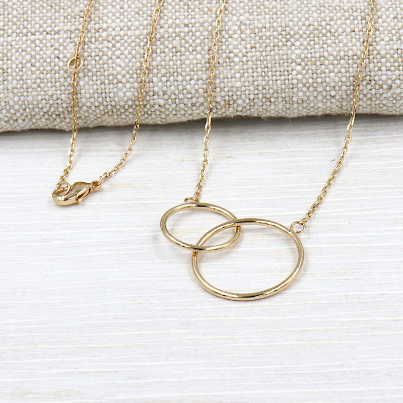 collier femme plaqué or anneaux entrelacés - unbijouforyou