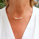 Collier femme perles de nacre sur chaine plaqué or gold filled