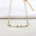Collier femme perles de nacre sur chaine plaqué or gold filled
