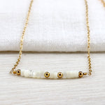 Collier femme perles de nacre sur chaine plaqué or gold filled
