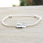 Bracelet cordon coquillage en argent 925 pour femme - unbijouforyou
