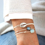 Bracelet cordon coquillage en argent 925 pour femme - unbijouforyou