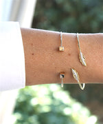 bracelet femme jonc plaqué or forme carré - unbijouforyou
